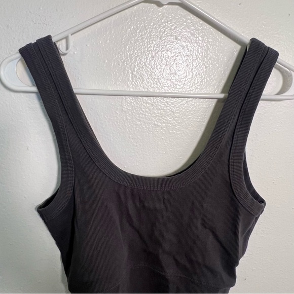 UpWest Cropped Ribbed Layering Tank Top in Soot N222 M - Picture 6 of 10